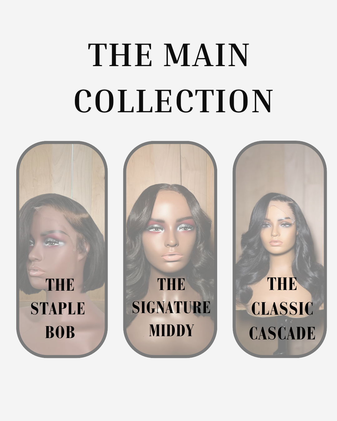 Glueless wigs: short style bob, should length curls, long length with layers